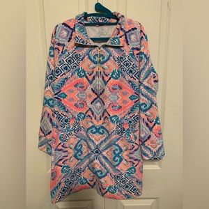 Lilly Pulitzer Skipper Popover Dress in Multi SolarOpposite Size L UPF50+